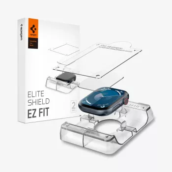 Spigen Elite Shield EZ Fit 2-Pack Hybrid Glass Screen Protector for Apple Watch 10 (46 mm) Clear