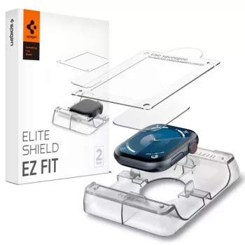 Spigen Elite Shield EZ Fit 2-Pack Hybrid Glass Screen Protector for Apple Watch 10 (46 mm) Clear