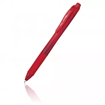 Pentel EnerGel X Retractable Gel Pen - Red Ink - 0.7 mm - Red Translucent Barrel