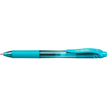 Pentel EnerGel X Retractable Gel Pen - Turquoise - 0.7 mm - Medium Point - Ambidextrous