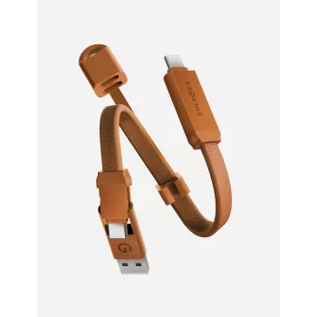 ENERGEA Sheath Key 2-in-1 USB-C na USB-C/USB-A Kabel 15cm Pomarańczowy