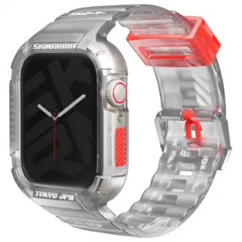 SKINARMA Saido 2-w-1 Etui i Pasek do Apple Watch 45/44mm, Przezroczysty