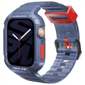 Skinarma Saido 2-w-1 Etui z Zintegrowanym Paskiem do Apple Watch 45/44mm Ciemnoniebieski