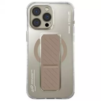Etui Skinarma Axon do iPhone 16 Pro Max 6,9 cala, ładowanie magnetyczne + uchwyt i stojak, kolor Champagne