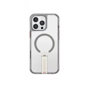 Skinarma Helix Case do iPhone 16 Pro Max z magnetycznym ładowaniem i obrotowym stojakiem 360° Titanium