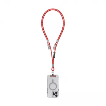 Skinarma Dyno Ve 2-w-1 Smycz do telefonu z kablem USB-C, 30 cm, czerwony