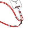 Skinarma Dyno Ve 2-w-1 Smycz do telefonu z kablem USB-C, 30 cm, czerwony