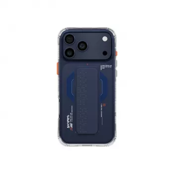 Etui Skinarma Haxa z ładowaniem magnetycznym i uchwytem-podpórką do Apple iPhone 17 Pro Max, niebieski