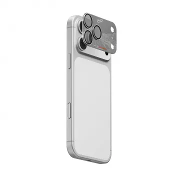 Skinarma Sonix Full Aluminium ochraniacz na obiektyw aparatu dla iPhone 17 Pro Max, Silver, Skin000389