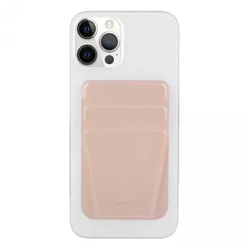 UNIQ Lyft Magnetyczny uchwyt na telefon i etui na karty Różowy
