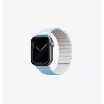 UNIQ Revix Reversible Magnetic Strap for Apple Watch Series 1/2/3/4/5/6/7/8/9/SE/SE2/SE3 38/40/41mm White-Blue