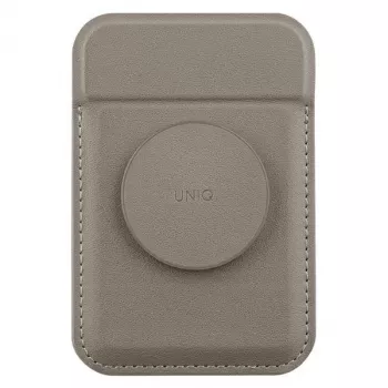 UNIQ Flixa Magnetyczny Portfel na Karty z Podpórką Flint Grey MagSafe
