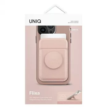 UNIQ Flixa Magnetyczny Portfel na Karty z Podpórką Blush Pink MagSafe