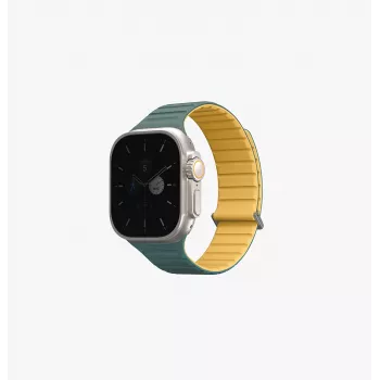 UNIQ Revix Evo Odwracalny Magnetyczny Pasek Silikonowy do Apple Watch Series 1/2/3/4/5/6/7/8/9/SE/SE2/SE3/Ultra/Ultra2/Ultra3 42/44/45/49mm Viridian Green / Burnt Yellow