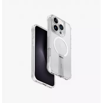 Etui UNIQ Eleva z podstawką Vertica do Apple iPhone 16 Pro 6,3 cala, przezroczysty Lucent Clear