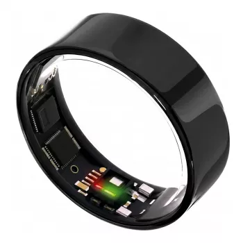 ULTRAHUMAN Ring Air - Smart Ring dla kobiet i mężczyzn - Monitorowanie snu i aktywności - Pulsometr - Smart Ring Aster Black Rozmiar 13