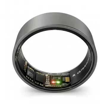 ULTRAHUMAN Ring Air - Smart Ring dla kobiet i mężczyzn - Monitorowanie snu i aktywności - Pulsometr - Smart Ring Matowy Szary Rozmiar 8