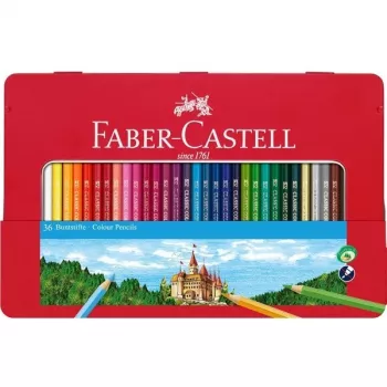 Faber-Castell Polychromos Artists' Colour Pencils - 12 Assorted Colours in Metal Tin