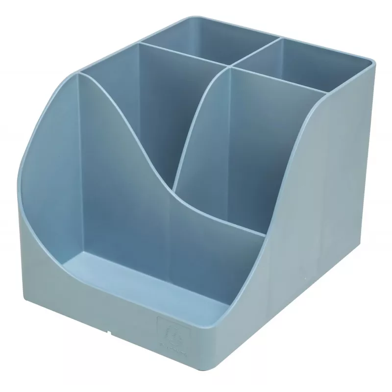 Exacompta Pen Wave AutentiK 5-Compartment Pen Holder Blue-Grey