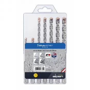Alpen SDS-plus F4 MB7 7-częściowy zestaw wierteł 5-10x110-160mm