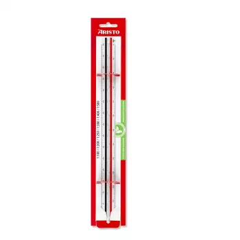 ARISTO Trójkątna Linijka Skalowa Typ B, Biała, 30 cm, 6 Skal (AR23704EB)