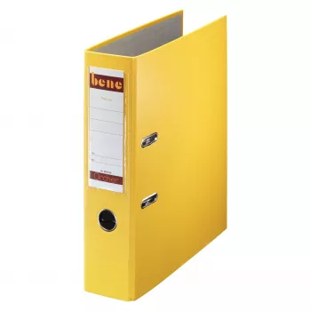 Bene 291400GE Segregator dźwigniowy A4 Żółty 80 mm grzbiet 600 arkuszy Płyta pilśniowa Karton laminowany papier/tworzywo