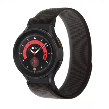 TECH-PROTECT Nylon Samsung Galaxy Watch 4 / 5 / 5 Pro / 6 / 7 / FE Czarny/Pomarańczowy