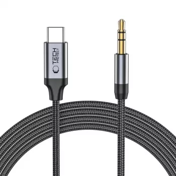 TECH-PROTECT ULTRABOOST USB-C na 3.5mm Mini Jack Audio Kabel 100cm Czarny