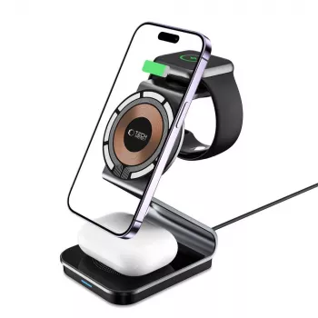 Tech-Protect QI15W-A29 3IN1 MagSafe Wireless Charging Station Black