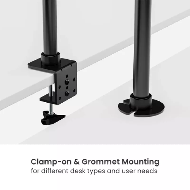 Equip Podwójny uchwyt monitorowy na biurko 17-35 inch 360° Obrót 20kg Czarny