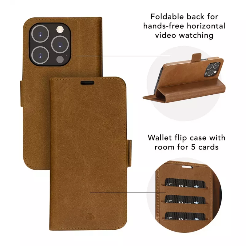 dbramante1928 Copenhagen Flip Case do Samsung Galaxy A54 - Pełnoziarnista Skóra - Jasny Brąz