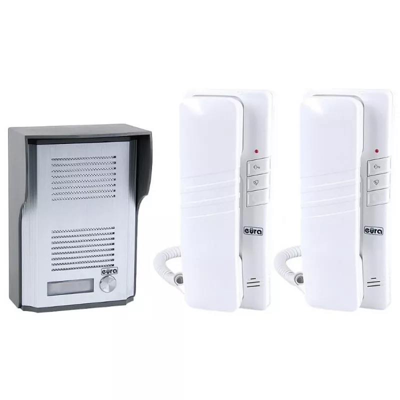 EURA ADP-48A3 (RL-3203CC) Przewodowy System Domofonowy - Biały/Srebrny