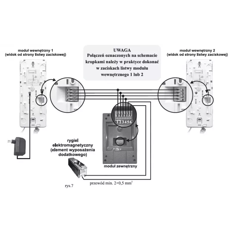 EURA ADP-48A3 (RL-3203CC) Przewodowy System Domofonowy - Biały/Srebrny