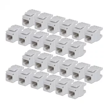 StarTech.com Cat6 Keystone Jack 24-Pack, RJ45 Ethernet Keystone Coupler, UTP Cat6 Wall Jack, 180 Degree 110 Punch Down, White