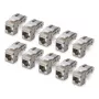 StarTech.com Ekranowany moduł Keystone Cat6a 10 szt. RJ45 Ethernet żeński, STP, kąt 90 stopni, beznarzędziowy, srebrny, 10GBase-T