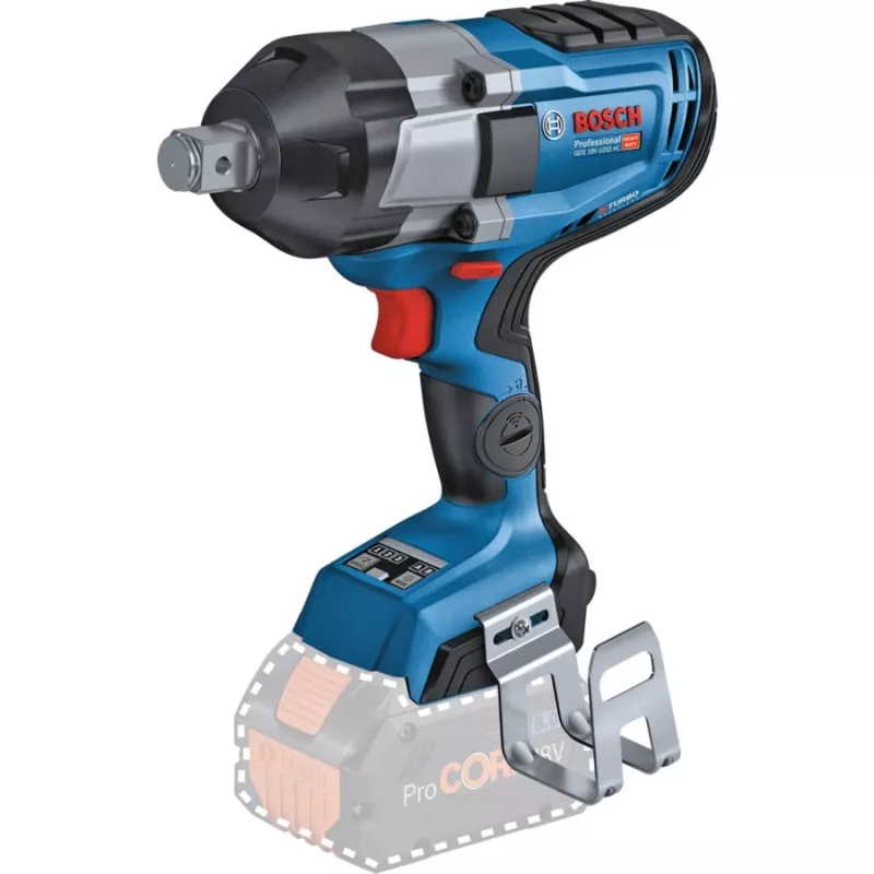 BOSCH Professional BITURBO GDS 18V-1050 HC Akumulatorowy klucz udarowy, 3/4 inch napęd kwadratowy, 18V, Solo (Niebieski/Czarny, Bluetooth, L-BOXX)