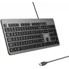 UNITEK SlimTap Wired Office Keyboard, USB-A, Grey