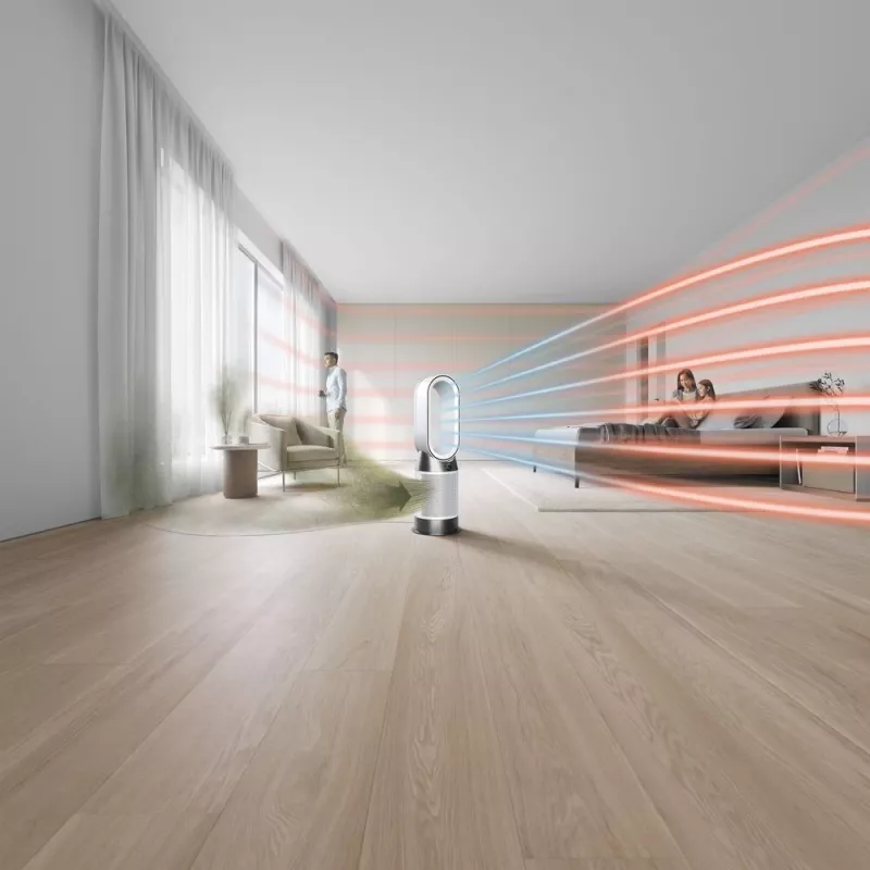 Dyson Purifier Hot+Cool HP1 Oczyszczacz Powietrza, Grzejnik i Wentylator, 27 m², 61,4 dB, Biały/Złoty