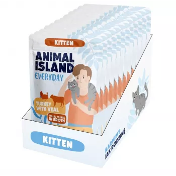 ANIMAL ISLAND Kitten Turkey & Veal Wet Food 12 x 85g