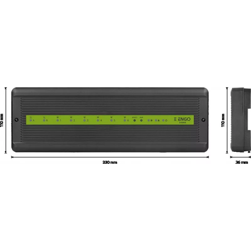 ENGO Controls ECB62-ZB Centrala Smart Home, 6 stref bezprzewodowych + 2 przewodowe, 230V