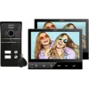 Eura VDP-80C5 Dwurodzinny System Wideodomofonowy, Czarny, 2x 7 inch LCD, FHD, 2 Wejścia, Kamera 1080p, Czytnik RFID, Montaż Natynkowy