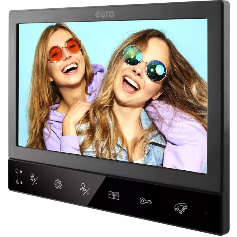 Eura VDP-80C5 Dwurodzinny System Wideodomofonowy, Czarny, 2x 7 inch LCD, FHD, 2 Wejścia, Kamera 1080p, Czytnik RFID, Montaż Natynkowy