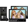 Eura VDP-80C5 Dwurodzinny System Wideodomofonowy, Czarny, 2x 7 inch LCD, FHD, 2 Wejścia, Kamera 1080p, Czytnik RFID, Montaż Natynkowy