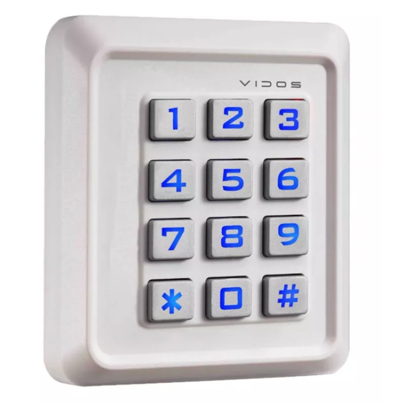VIDOS ZS40W Czytnik kontroli dostępu z kodem PIN i kartą zbliżeniową RFID, IP68, stop cynku, 2000 użytkowników