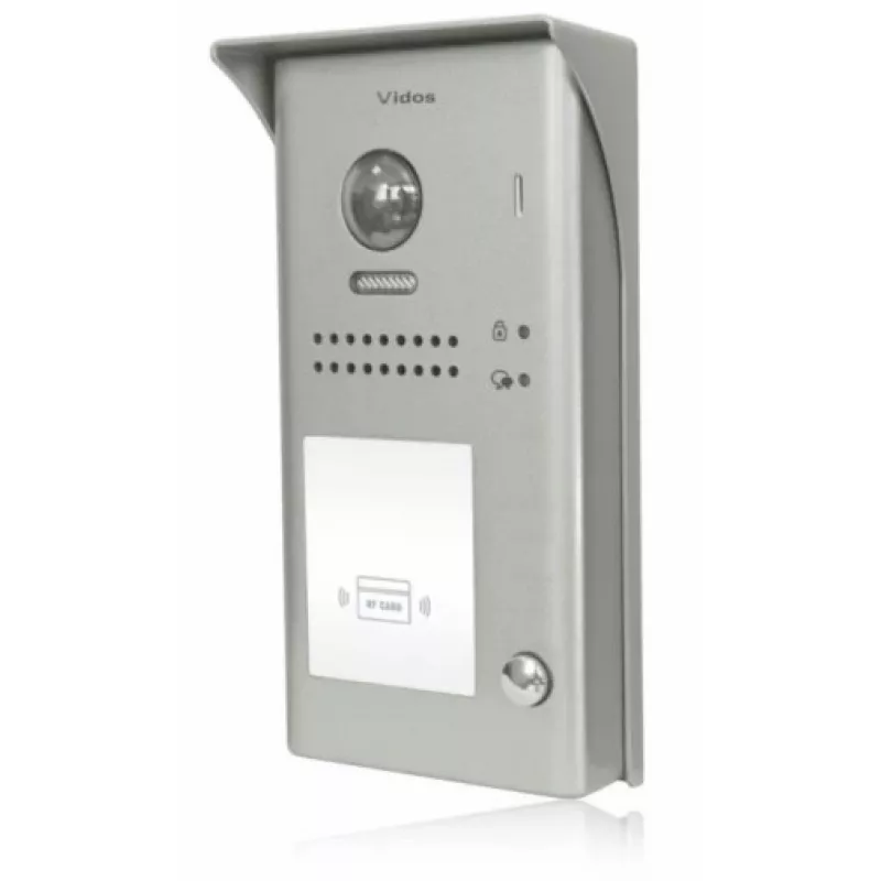 VIDOS DUO S1101A Bramofon - 1 Przycisk Wywołania, Srebrny, Montaż Natynkowy, 2-przewodowy, IP65