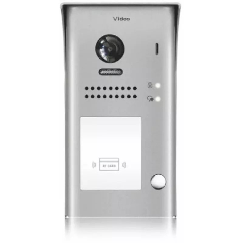 VIDOS DUO S1101A Bramofon - 1 Przycisk Wywołania, Srebrny, Montaż Natynkowy, 2-przewodowy, IP65