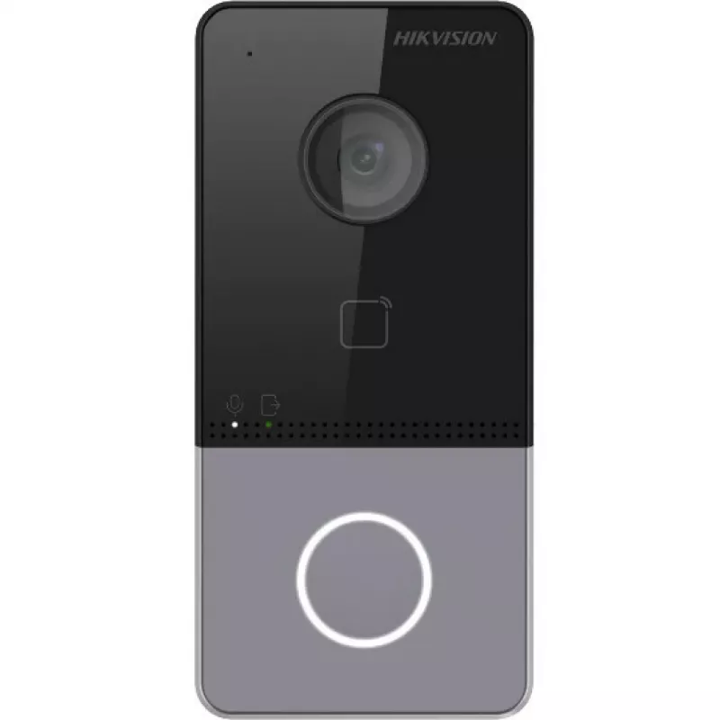 Hikvision DS-KV6113-PE1(C) Wideodomofon z kamerą 2 MP, PoE, czytnikiem Mifare, IP65, IK08, czarny