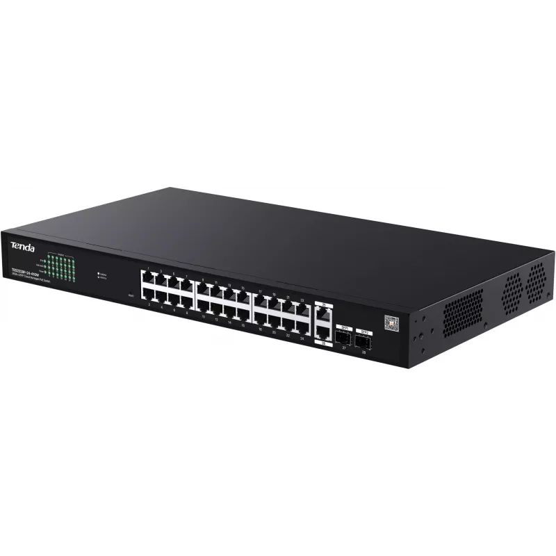 Tenda TEG2228P-24-410W Managed PoE+ Switch 26x Gigabit Ethernet + 2x SFP, 410W