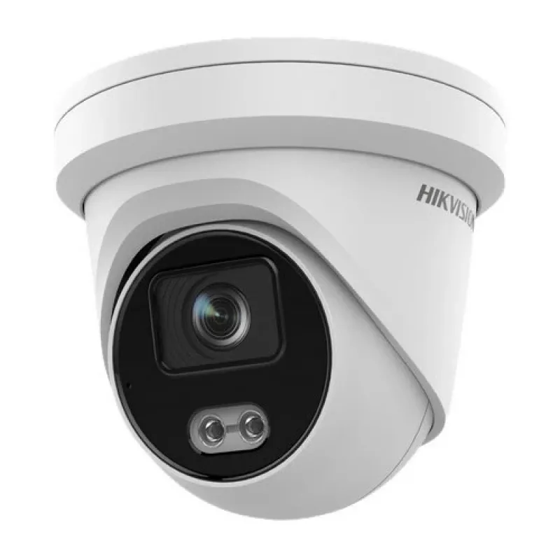 Hikvision Pro Series DS-2CD2347G2-L 4MP ColorVu Turret IP Camera z obiektywem 2.8mm, IP67, wbudowanym mikrofonem, PoE