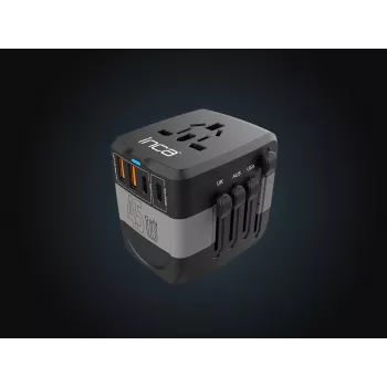 INCA Universal Travel Adapter USA/EU/UK/AUS Black